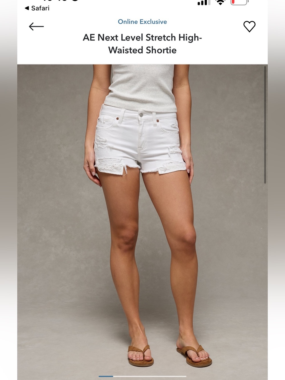 American Eagle Outfitters Next Level Stretch High-Waisted Shortie - White 00